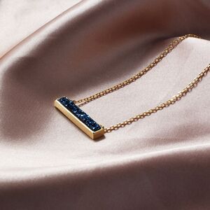 Druzy Gemstone Necklace | Blue Druzy Pendant | Gold Plated Stone Necklace